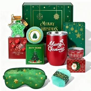 lot 45505 image: Christmas Gifts for Women Merry Christmas Gifts Unique Holiday Gifts for Female Friends,Relaxing Bath Gifts Box Insulated Wine Tumbler Gifts Set for Mom, Wife, Sister, Girlfriend - Retail $12
