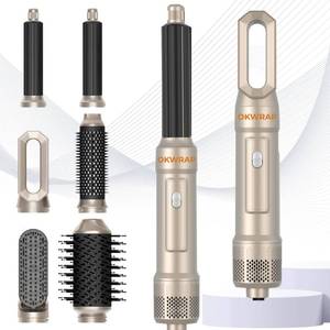 6 in ONE Blow Dryer Brush, Air Curling Iron Round Brush Blow Dryer 800W Ionic Hair Dryer Brush for Women, Hot Air Brush Hair Styling Tools 100-120V - Retail: $60