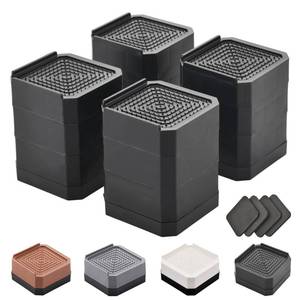 lot 45526 image: Bed Risers Furniture Risers Heavy-Duty Rectangular Adjustable Block Lift to 3 inches and 4.3 inches Desk, Sofa, Chair Legs, Refrigerator, Washing Machine Support up to 4000 pounds - Retail $27