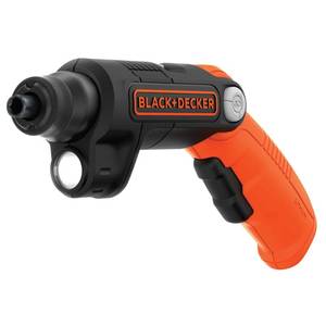 lot 45531 image: BLACKDECKER Cordless Screwdriver with LED Light 4V MAX, Electric Screwdriver with 2 Pcs Bit Set (BDCSFL20C) - Retail $39