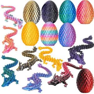lot 45532 image: 8PCS 3D Printed Fantasy Dragon Egg Toy Easter Eggs Mystery Articulated Baby Dragon Inside, Cool Collectible Dinosaur Eggs for Boys Girls, Fun Fidget Toys & Unique Home Desktop Decor - Retail $15