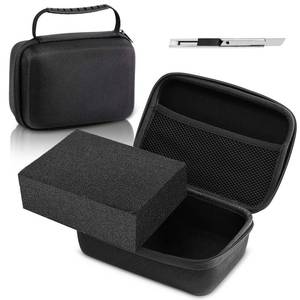 lot 45558 image: EVA Hard Case with Customizable Foam 7.1 x 4.7 x 3.1 Inch Protective EVA Carrying Case Shockproof Outdoor for Camera, Digital Products, Electronic Instruments with Knife, Black - Retail $20