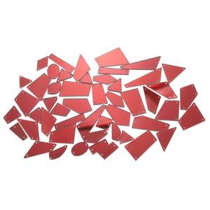lot 45561 image: 50pcs Red Irregular Acrylic Mirror Beads for DIY Crafts and Evening Wear - Retail $14