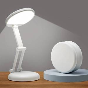 lot 45578 image: Battery Operated Cordless Rechargeable Lamp - 3600mAh 10 Brightness Wireless LED Desk Table Lamp, Small Mini Portable Battery Powered Light for Home Office, Reading, Nail Light - Retail $26