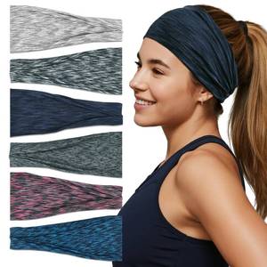 lot 45579 image: Headbands For Women Headband Elastic Soft Head Bands For Womens Hair Accessories Womens Fashion Yoga Fabric Hair Band Space Dye 6 Pcs - Retail $10