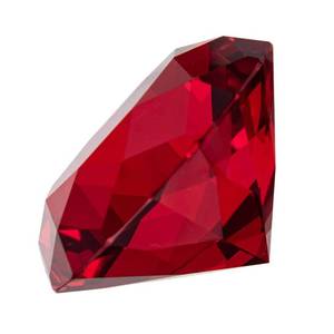 lot 45618 image: 50mm (2) Crystal Faceted Diamond Paperweight Wedding Favor Home Decor (Red, 50mm) - Retail $8