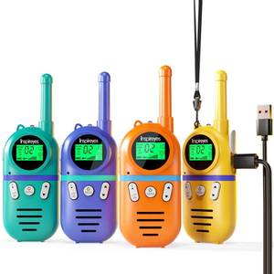lot 45650 image: Walkie Talkies for Kids Rechargeable, Easter Basket Stuffers, Gifts for Kids, Toys for Boys and Girls Ages 3-12, 4 Pack Long Range, Outdoor Play, Family Games, Hiking Camping Gear - Retail $40