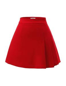 lot 45656 image: Womens Pleated Tennis Skirt Mini High Waist Cheer Skort School Girl Uniform A-Line Skater Skirts Red L - Retail $18