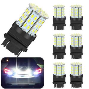 lot 45660 image: 6-Pack 3157 LED Bulbs - Super Bright Backup Reverse Lights, 6000K Xenon White, 12V Compatible with 31563056415730573047 for Car Tail Brake Turn Signal Lights - Retail $8