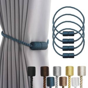 lot 45668 image: 3 Pack Blue Strong Magnetic Curtain Tiebacks Outdoor Elegant Decorative Tie Backs Modern Rope Tiebacks for Drapes Window Curtain Holdbacks for Draperies - Retail $17