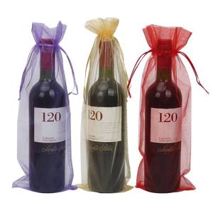 lot 45669 image: HRX Package 30 Pack Organza Wine Bottle Gift Bags with Drawstring for Valentines Day, 14.7 By 5.3 inches - Retail $10