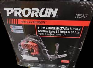 PRORUN 51.7cc 570 CFM 250 MPH Gas-Powered 2-Cycle Backpack Leaf Blower - Retail: $249