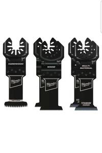 lot 16616 image: MilwaukeeOPEN-LOK Variety Oscillating Blade Set w Japanese Hardwood Blade (5-Piece) - Retail $39