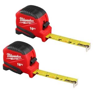 lot 16641 image: 16ft Compact Tape Measure 2-Pack - Retail $39