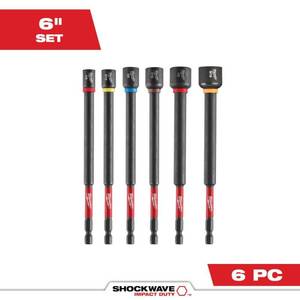 lot 16651 image: SHOCKWAVE Impact Duty 6 in. Magnetic Nut Driver Set (6-Pieces) - Retail $38