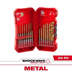 lot 16653 image: Milwaukee 48-89-4631 SHOCKWAVE RED HELIX Titanium Drill Bit Set  23pc