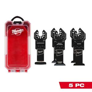 lot 16658 image: Milwaukee 49-10-9121 Multi-Tool Oscillating Blade Kit (5-Piece) - Retail $59