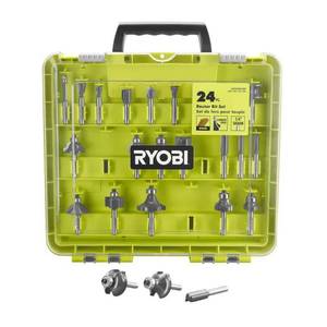 lot 16666 image: RYOBI 24-Piece Router Bit Set - Retail $149