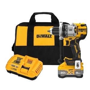 lot 16714 image: 20V XR Lithium-Ion Cordless Hammer Drill Kit with 8.0 Ah Battery, Charger and Kit Bag - Retail $349