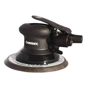 lot 16735 image: Husky Palm Sander 6 Inch Low Vibration 11000 RPM Isolated Motor Design Power Tool H4830 - Retail $99