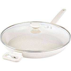 lot 16742 image: Granitestone 14 Inch Non Stick Frying Pans with Lid  Large Frying Pans Nonstick with Lid  Skillet with Helper Handle  Multipurpose Nonstick Frying Pan with Lid  Dishwasher Safe - Retail $40