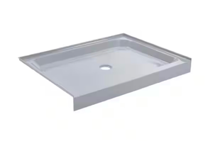 lot 16749 image: Swiss Madison Voltaire 48 in. L x 36 in. W Alcove Shower Pan Base with Center Drain in Grey - Retail $328