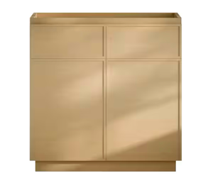 lot 16756 image: St. Tropez 36 in. Freestanding Bath Vanity Cabinet without Top in Natural Oak - Retail $135