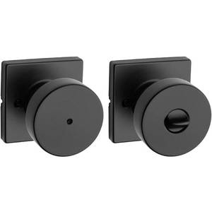 lot 16780 image: Pismo Matte Black BedBath Square Door Knob - Retail $42