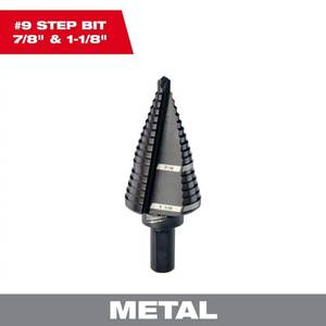 lot 16788 image: Milwaukee Tool #9 Step Drill Bit  78  & 1-18 - Retail $59
