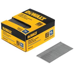 lot 16834 image: 1-12 in. x 16-Gauge Plastic Collated Straight Nails (2500 per Box) - Retail $23