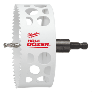lot 16846 image: Milwaukee Tool 6  Hole Dozer Bi-Metal Hole Saw with Arbor - Retail $75
