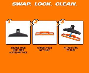lot 16850 image: 2-12 in. MAX2514 NXT Max Locking Floor Tool Shop Vacuum Attachment with Bristle Shoe Kit for  NXT Wet Dry Vacs - Retail $26