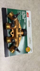 lot 1349 image: ACE 4-Way Metal Garden Hose Manifold