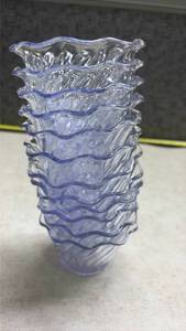 lot 1358 image: 12 Light Blue Swirl Glass Dessert Bowls Set