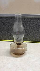 lot 1379 image: Glass Oil Lamp with Manganese Base