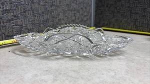 lot 1381 image: Manganese Glass Serving Tray with Ornate Pattern