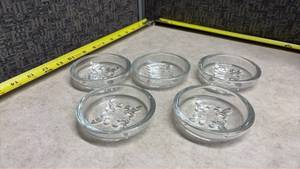 lot 1383 image: Set of 5 Lead Glass Coasters with Embossed Floral Design
