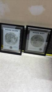 lot 1389 image: Moon Deed and Map Framed Certificate Set