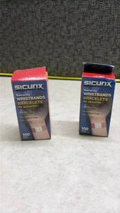 lot 1399 image: 2 Boxes of Sicurix Security Wristbands 100 Count Red