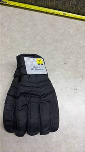 lot 1405 image: Mens Black Ski Gloves with Grip Palms