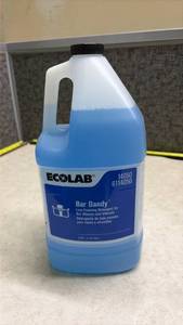 lot 1413 image: Ecolab Bar Dandy Commercial Glass Cleaning Detergent 1 Gallon