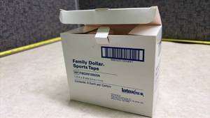 lot 1466 image: Box of Family Dollar Sports Tape Latex Free Athletic Tape 1.5 x 8 Yards