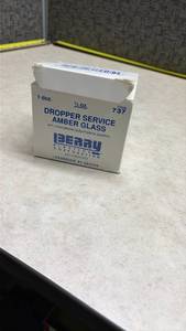 lot 1467 image: Berry Plastics Amber Glass Dropper Bottles with Pipettes