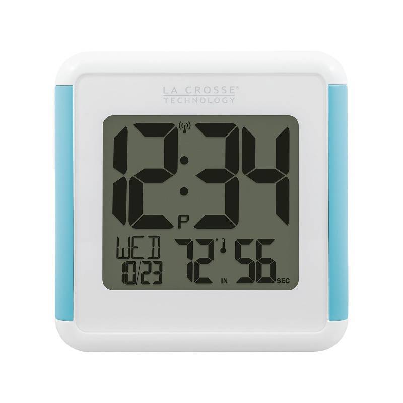 lot 22668 image: La Crosse Technology 515-1912 Splash-Proof Shower Cube Atomic Clock with Temperature & Humidity - Retail $26