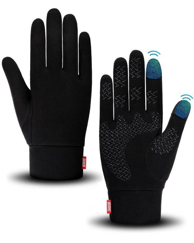 lot 33285 image: Aegend Lightweight Winter Gloves for Men Women, Warm Running Gloves Touchscreen Thermal Glove Liners for Cold Weather Driving, Cycling & Hiking, Non-Slip, Elastic Cuff, Stretchy, Durable - Retail $13