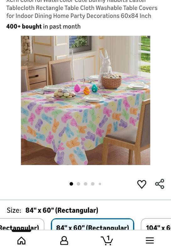 lot 44744 image: Easter Bunny Pattern Tablecloth - Retail $15