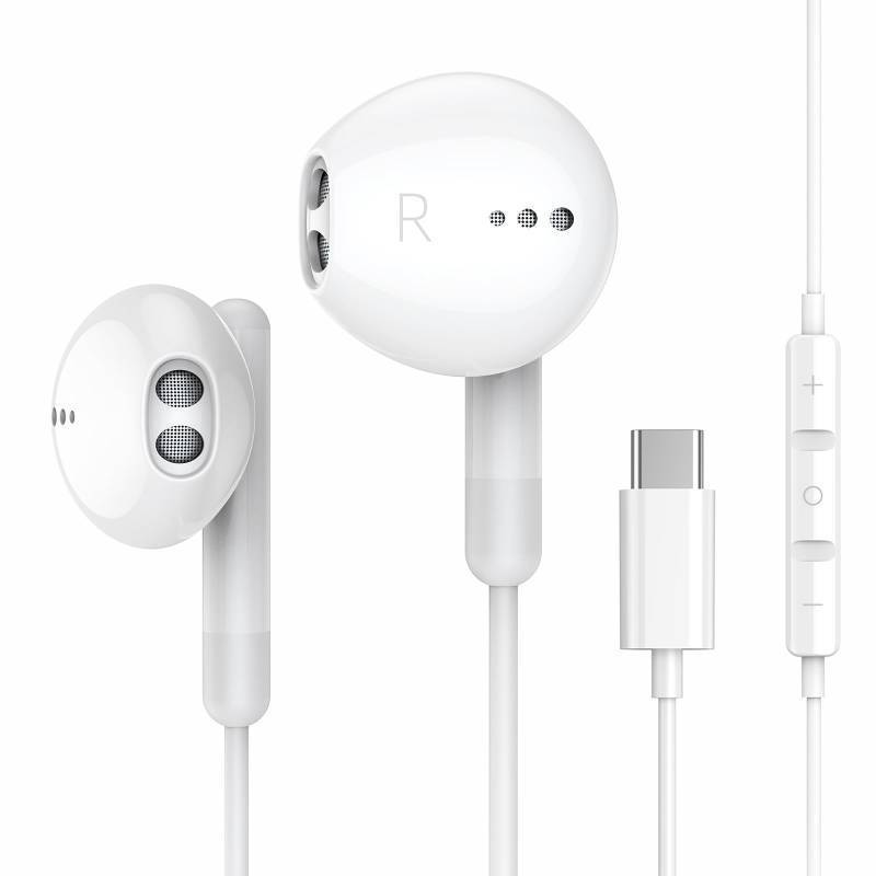 lot 58646 image: USB C Headphones for iPhone 17 16 15 Pro Max Plus iPad Pro USB C Earphones with Microphone Volume Control USB C Wired Earbuds USB Type C Earphone for Google Pixel 8 Samsung S25 S24 S23 S22 S21 S20 A55 - Retail $15