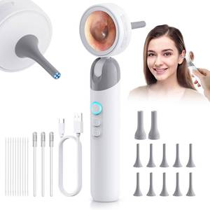 lot 16878 image: Aertnelz 1080P HD Otoscope Ear Camera for Family, Medical Grade 1.38 Screen, Telemedicine Ready, 12 Silicone Tips and 3 Adhesive Ear Sticks, PhotoVideo, Type-C Charging, Home Medical - Retail $40