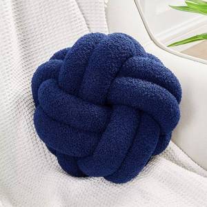 lot 45878 image: Uvvyui Knot Pillow Ball, Soft Navy Blue Home Decor Knotted Pillows, Handmade Round Plush Throw Pillow, Aesthetic & Cute Large Decorative Pillows for Bed, Floor, Couch, Bedroom Home Decor 11 inches