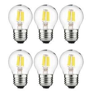 lot 50960 image: Sunlite LED G16 Filament Globe Light Bulb, 3 Watts (25W Equivalent), 250 Lumens, Dimmable, Medium E26 Base, Short Bulbs for Bedroom, Kitchen, 2700K Soft White, 6 Count - Retail $24